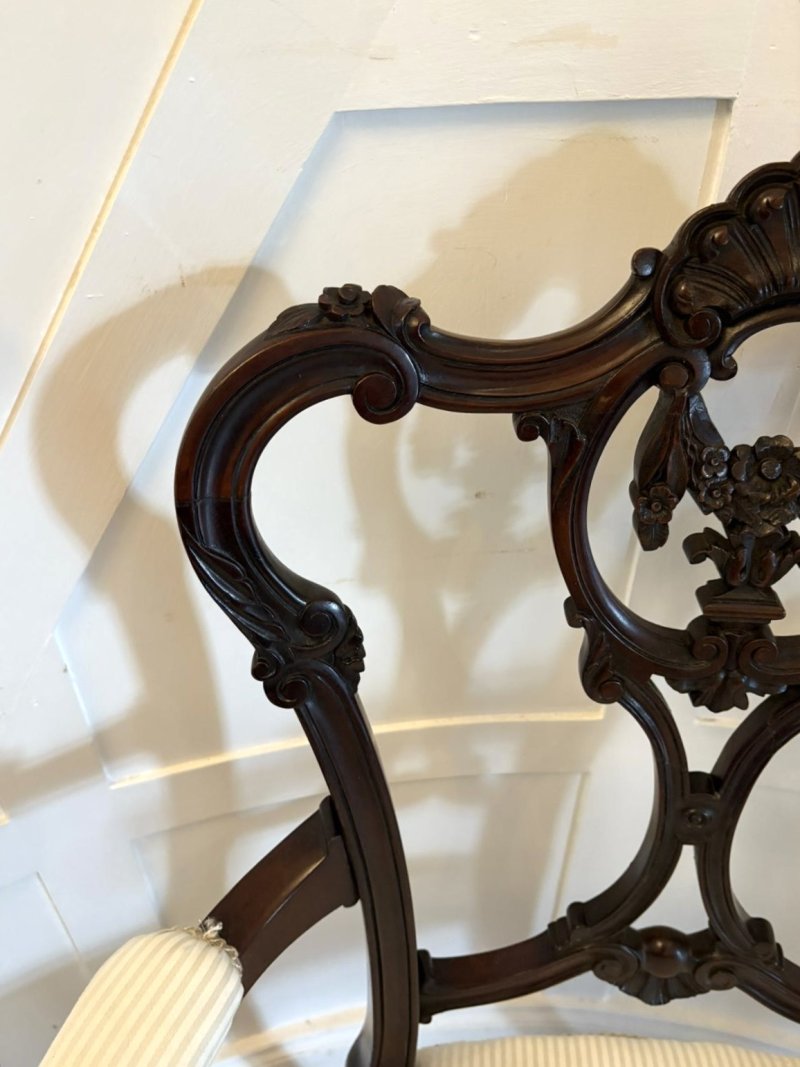 Antique Victorian Quality Carved Mahogany Desk Chair - Image 6